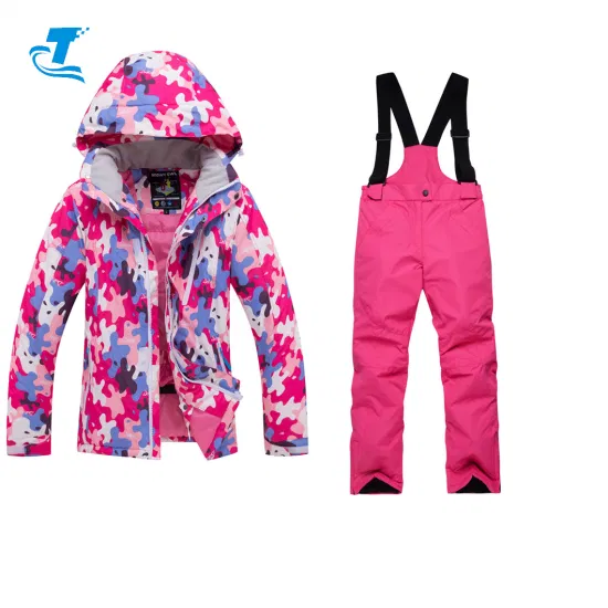 Trajes de mujer de Color rosa, ropa impermeable de invierno, chaquetas y pantalones de esquí