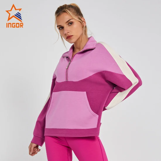 Ingorsports OEM ODM ropa de mujer al por mayor sudaderas con capucha de manga raglán ropa deportiva para correr ropa deportiva
